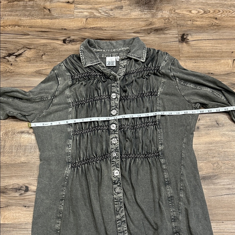 Parsley & Sage Charcoal Button-Up Shirt - Picture 7 of 14